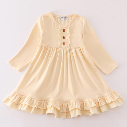 Jamie Cream Ruffle Dress