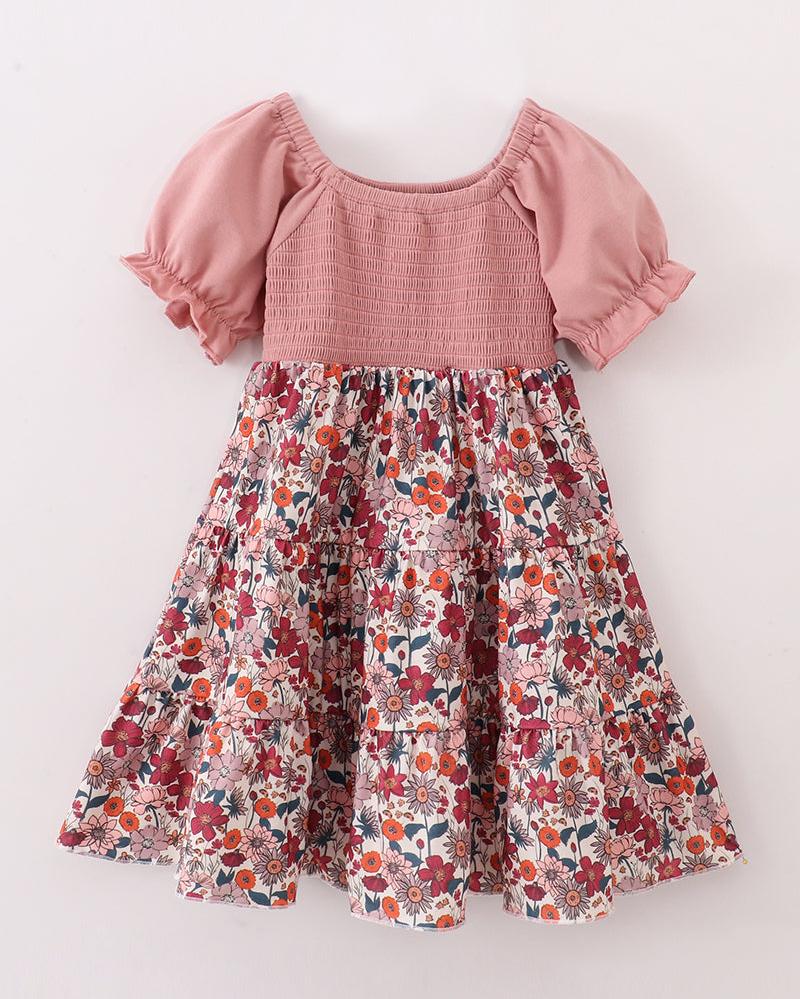 Kiley Pink Floral Smocked Mom & Me Dress