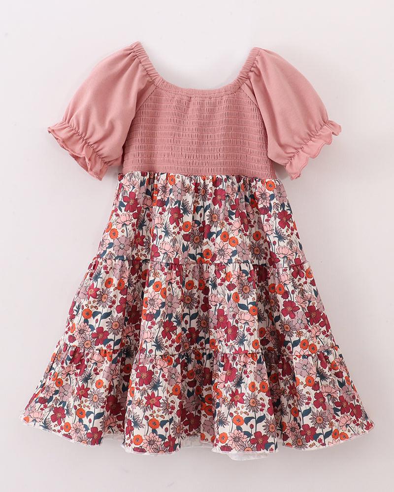 Kiley Pink Floral Smocked Mom & Me Dress