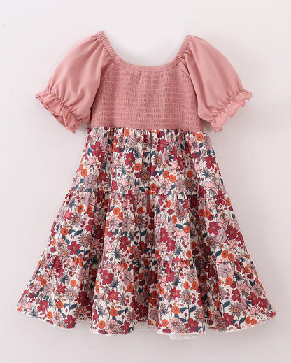 Kiley Pink Floral Smocked Mom & Me Dress