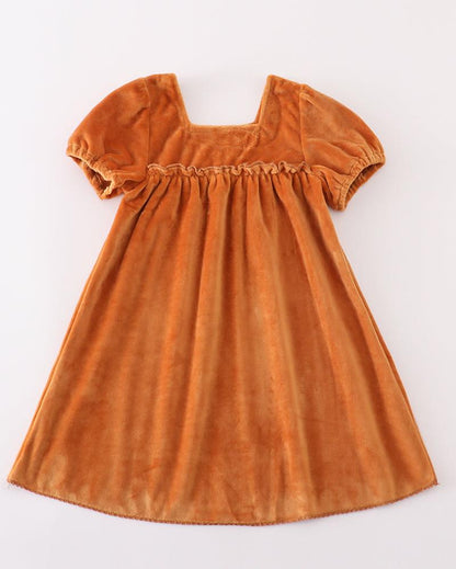 Mom + Me Velvet Dress - Caramel