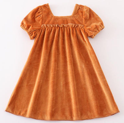 Mom + Me Velvet Dress - Caramel