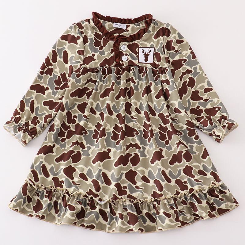 Camouflage Deer Embroidered Gown