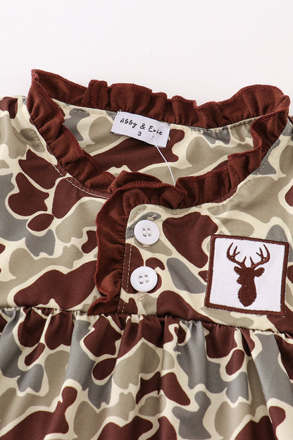 Camouflage Deer Embroidered Gown