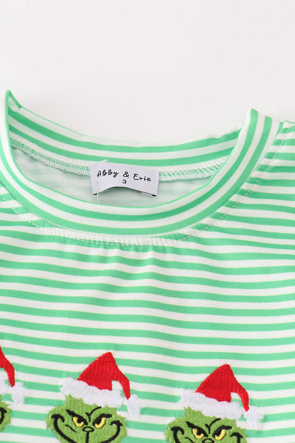 Green Christmas Guy Embroidered Boy Set