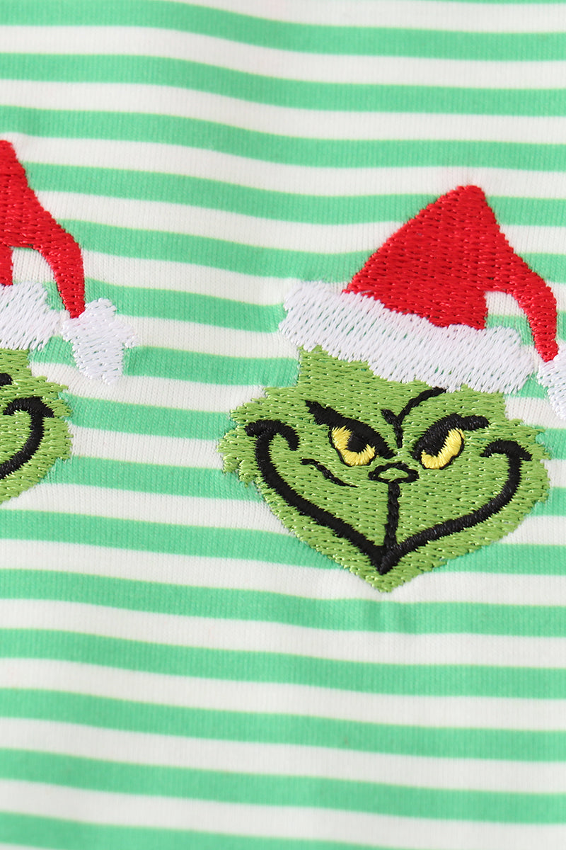 Green Christmas Guy Embroidered Boy Set