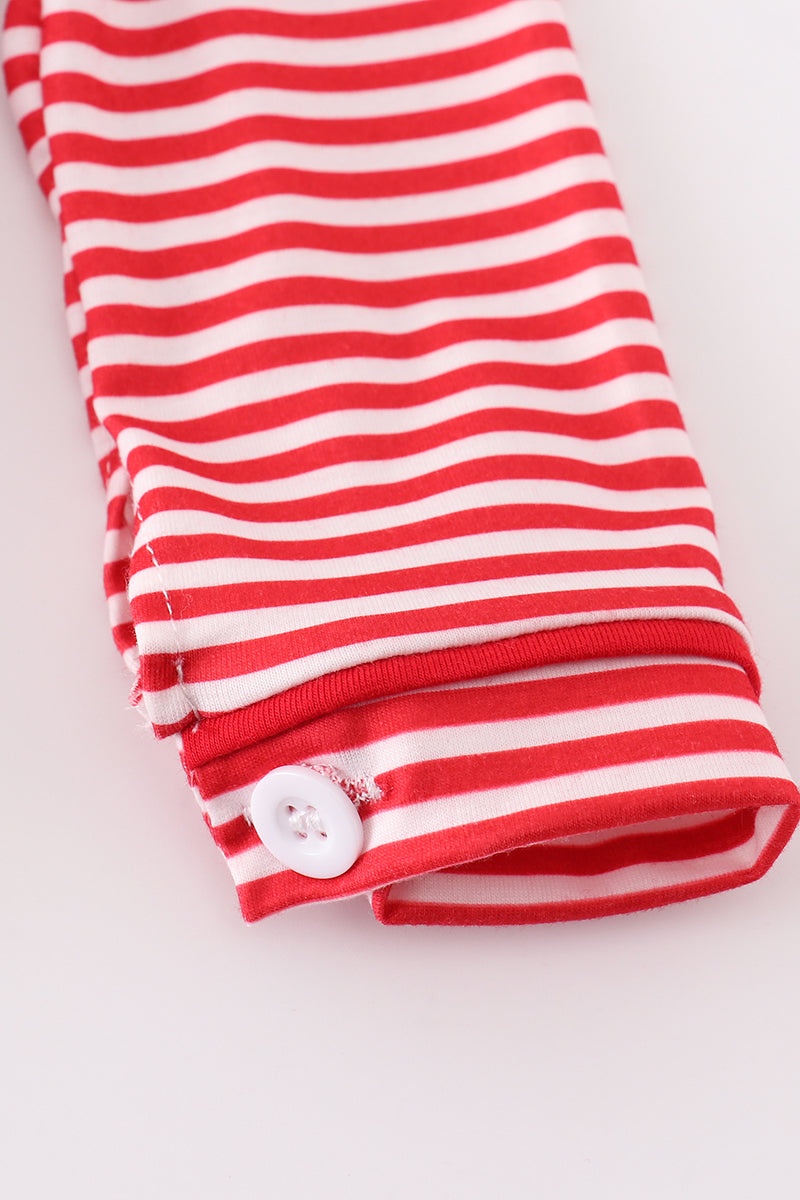 Red Valentine Puppy Embroidered Boy Romper