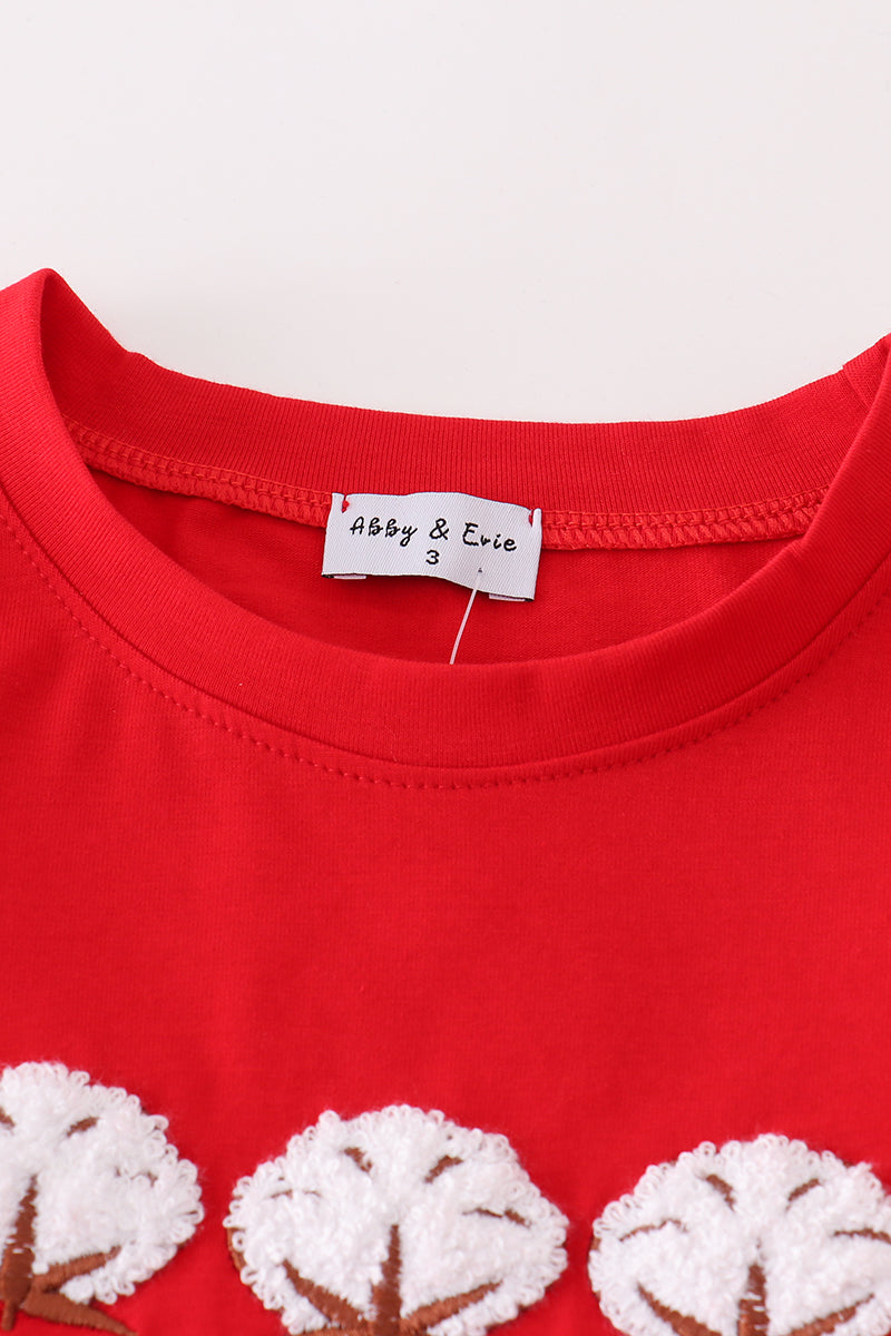 French Knot Cotton Red Boy Set