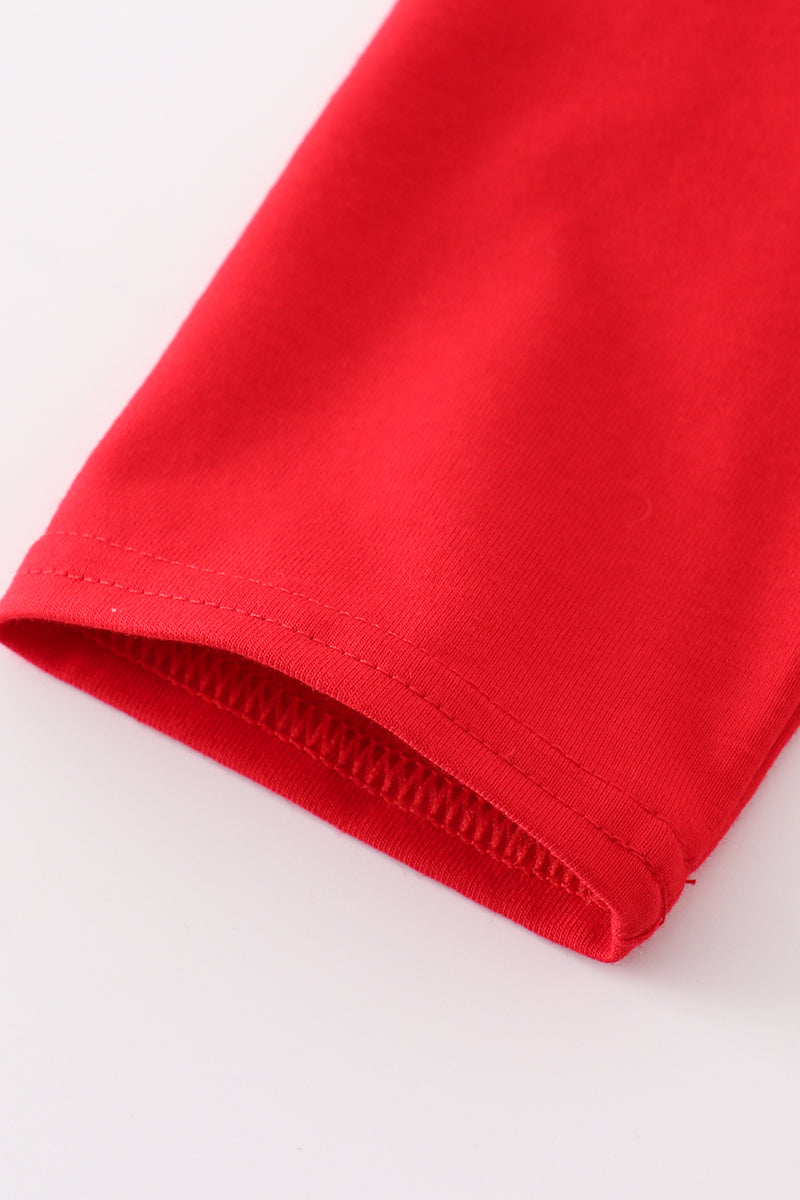 French Knot Cotton Red Boy Top