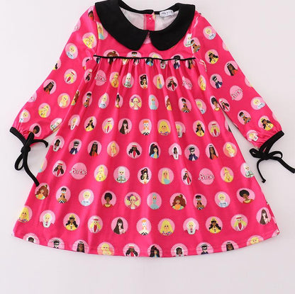 Pink Barbie Print Dress