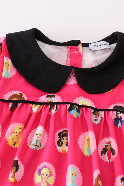 Pink Barbie Print Dress