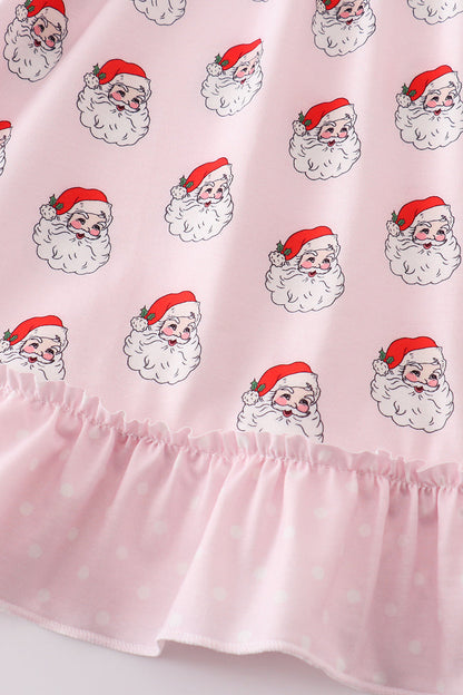 Santa Claus Print Pink Pajama Gown