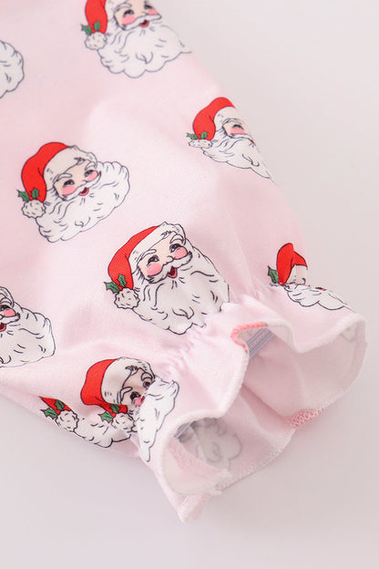 Santa Claus Print Pink Pajama Gown