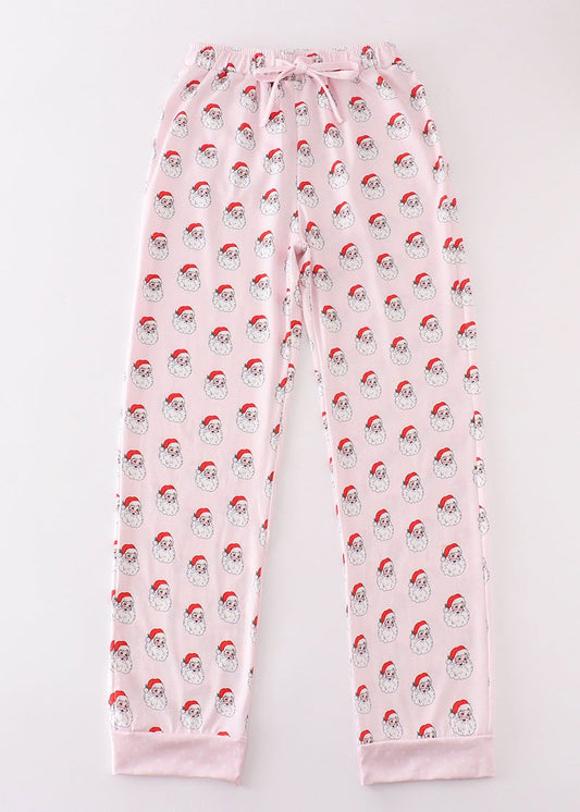 Santa Claus Print Pink Women’s Pajama Pants