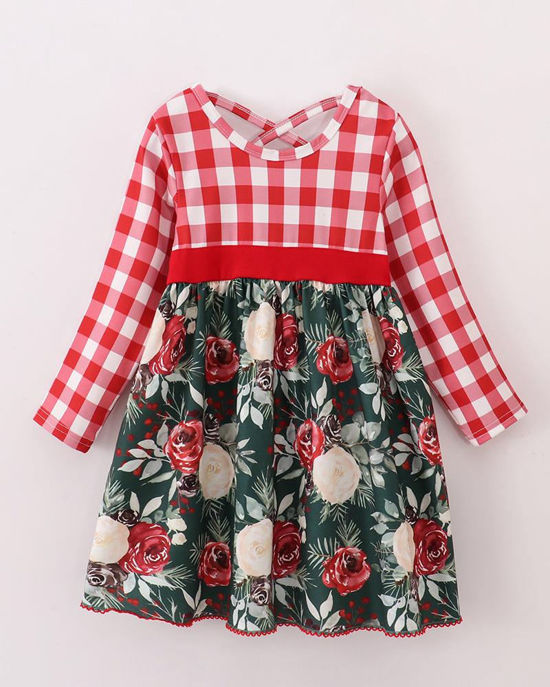 Rosie Red Floral Gingham Mom+Me Dress