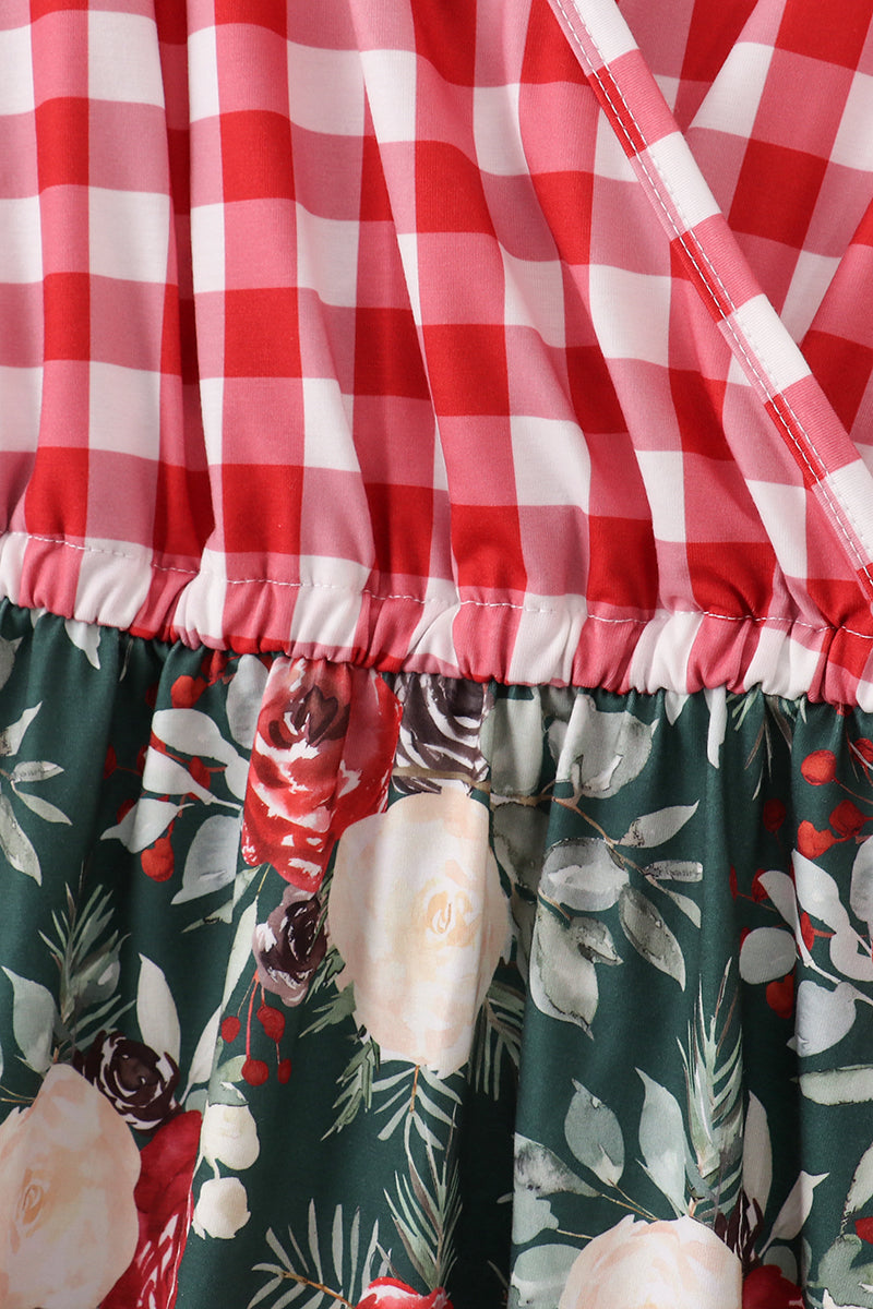 Rosie Red Floral Gingham Mom+Me Dress