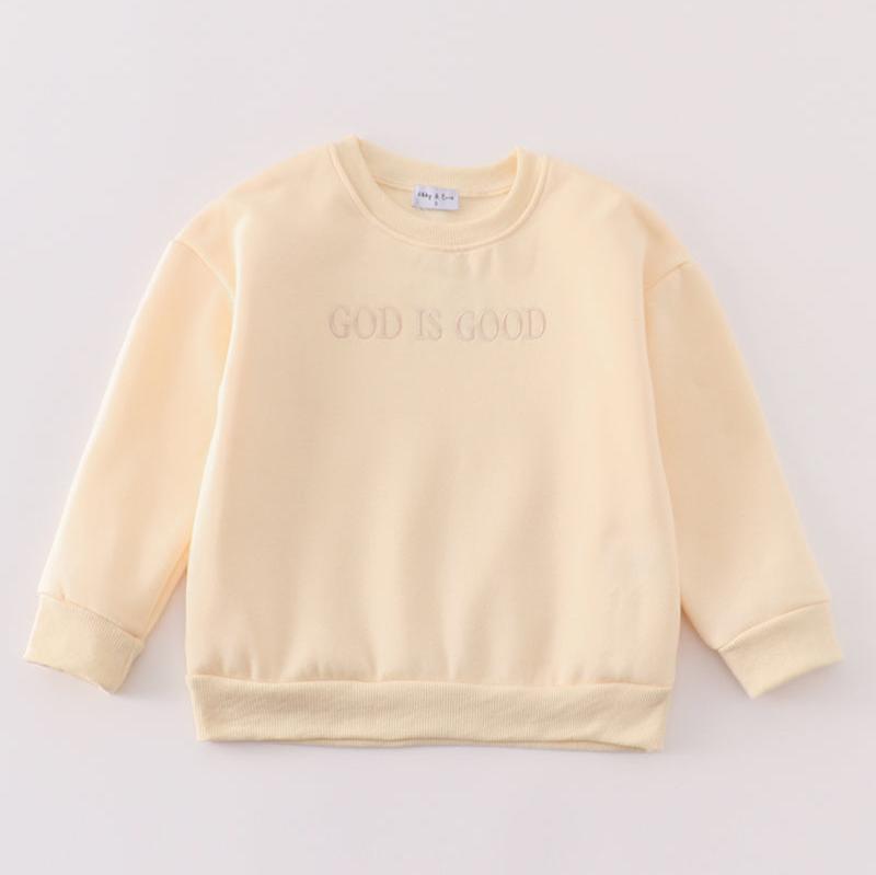 God is Good Embroidered Cream Mom+Me Fleece Sweatshirt