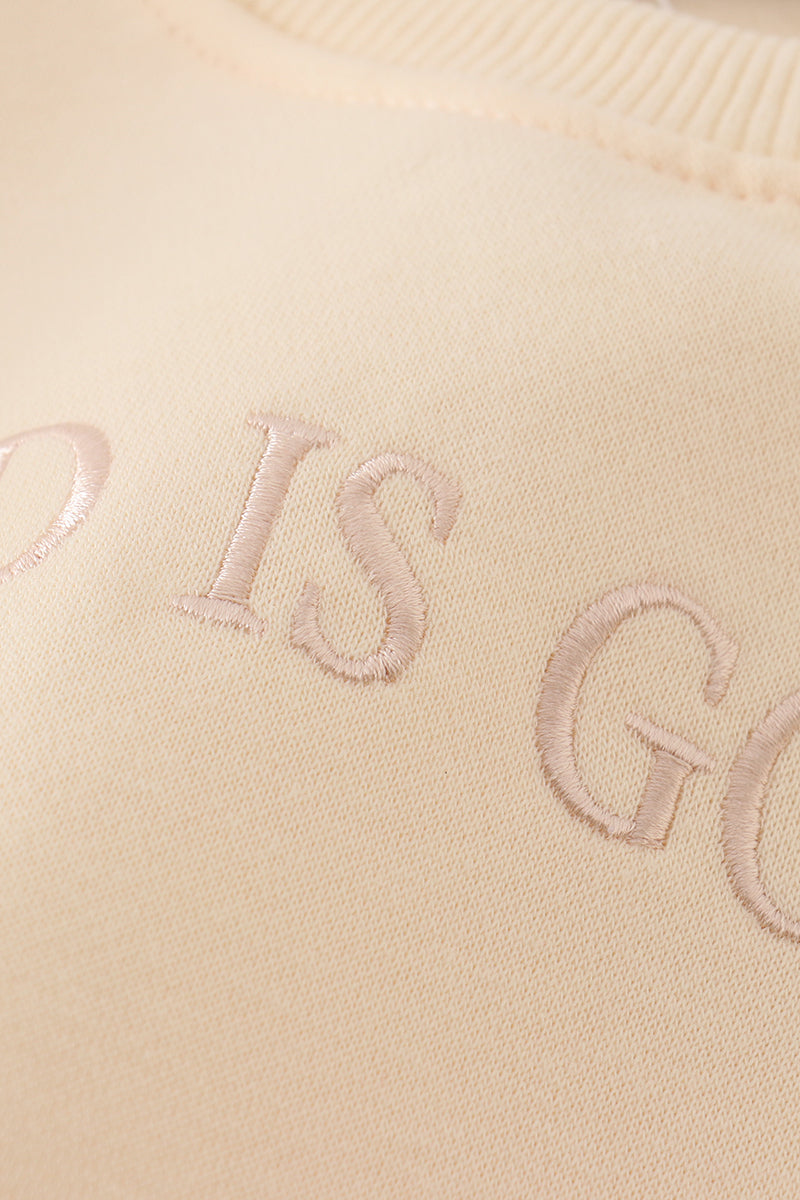 God is Good Embroidered Cream Mom+Me Fleece Sweatshirt