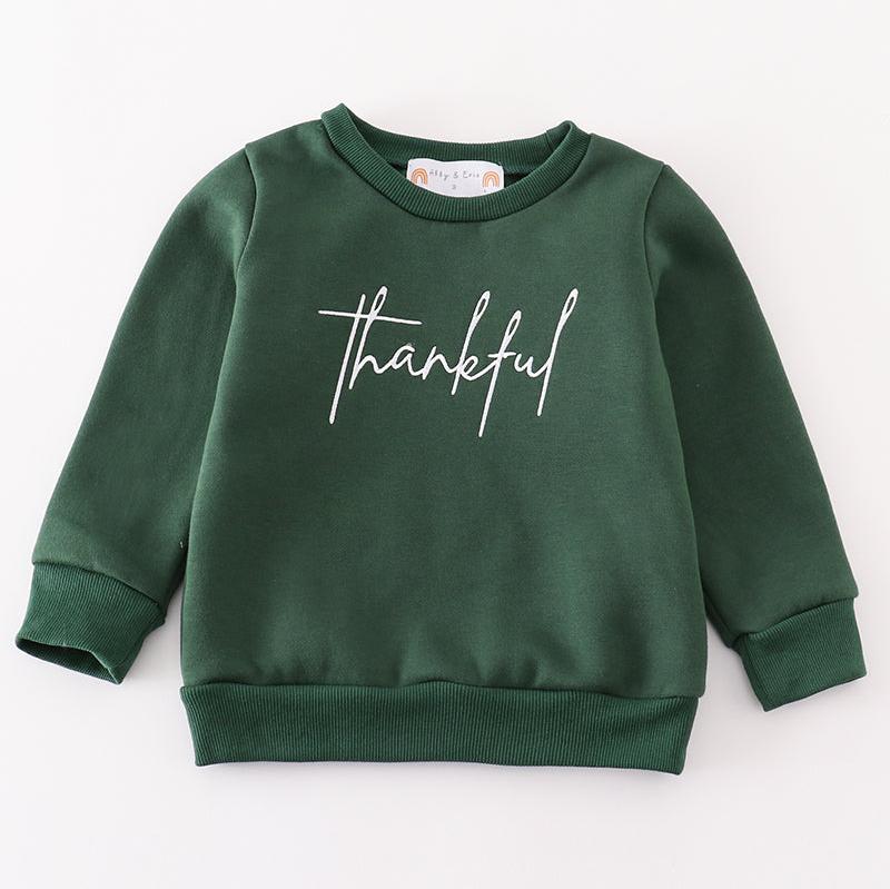 Thankful Print Forest Mom+Me Fleece Sweatshirt