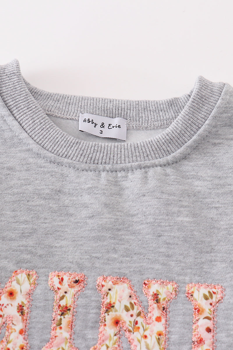 Mama + Mini Applique Gray Fleece Sweatshirt