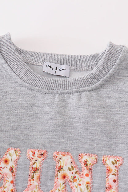 Mama + Mini Applique Gray Fleece Sweatshirt