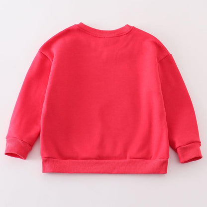 Mama + Mini Applique Red Fleece Sweatshirt