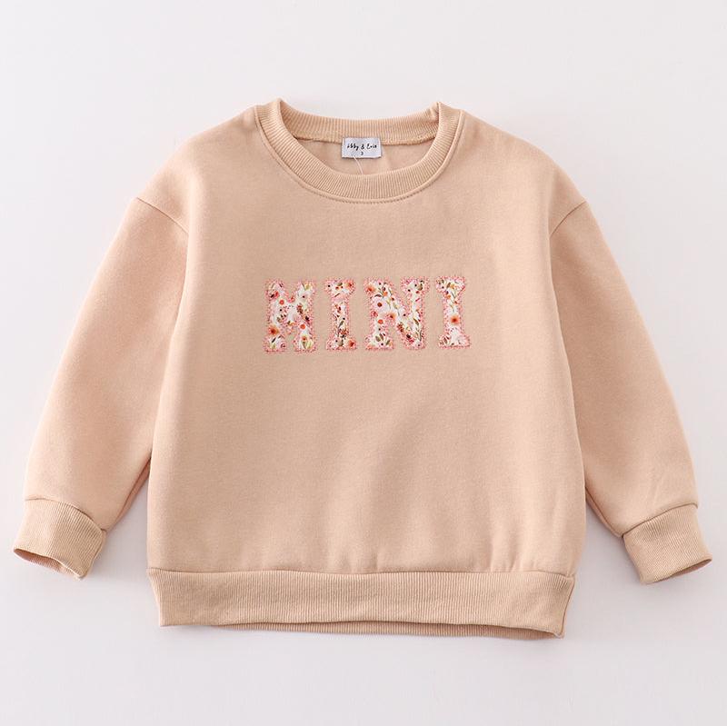 Mama+Mini Applique Khaki Fleece Sweatshirt