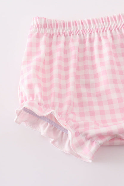 Festive Pink Christmas Print Baby Bloomers Set