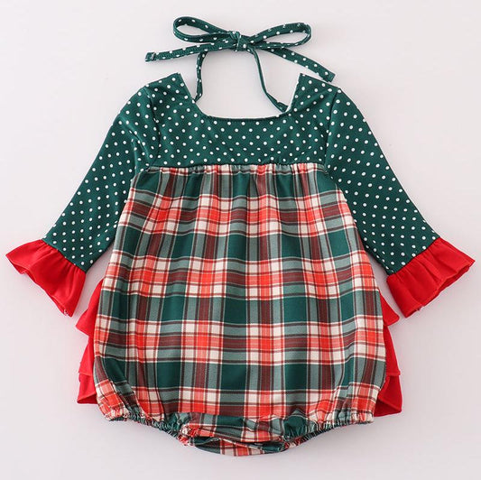 Forest Red Plaid Girl Bubble