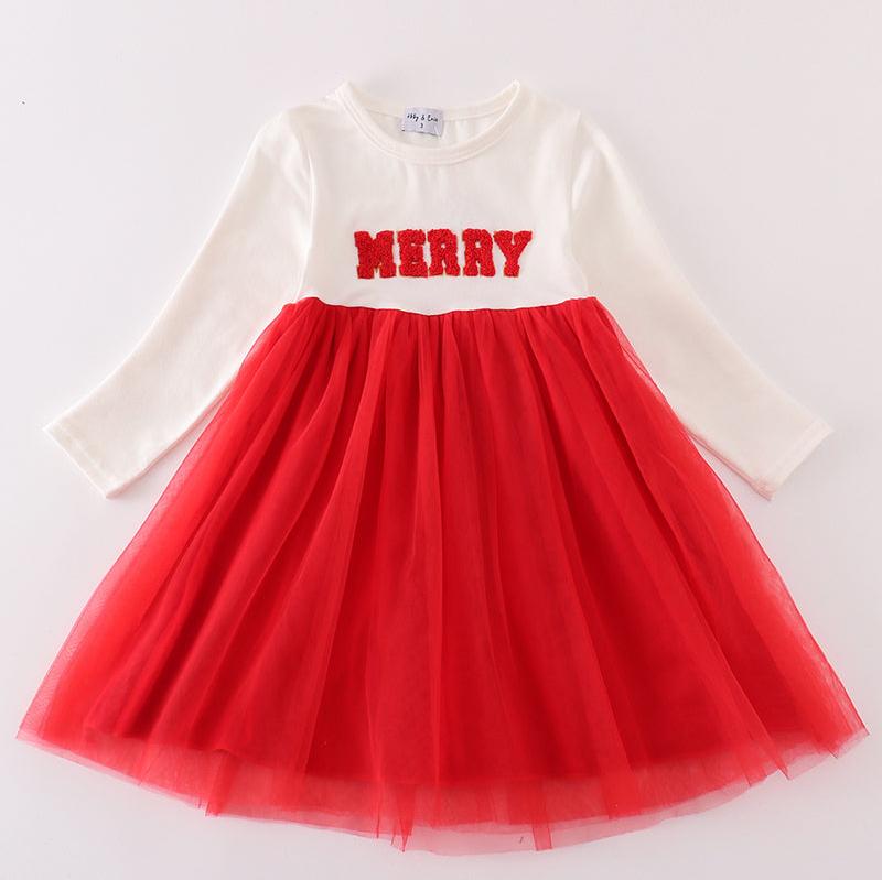 Red Merry French Knot Dress