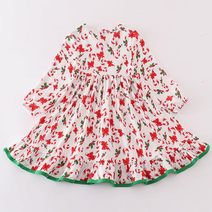 Christmas Candy Cane Ruffle Dress