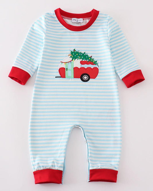 Christmas Camper Applique Boy Romper