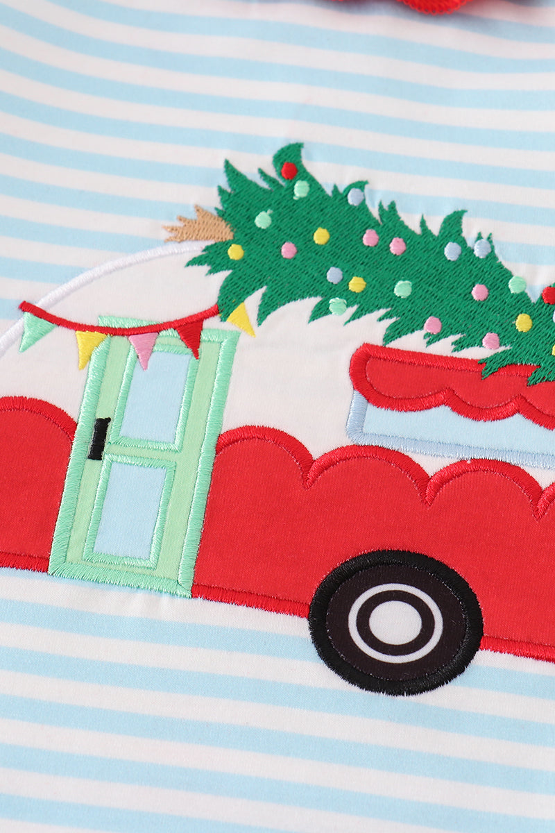 Christmas Camper Applique Girl Set