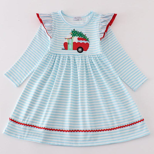 Christmas Camper Applique Dress