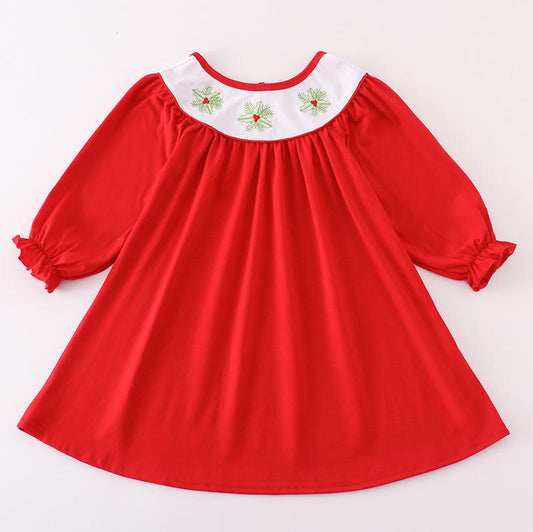 Red Christmas Holly Bishop Dress