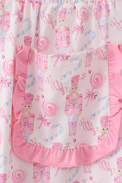 Candy Pink Nutcracker Print Women’s Pajama Pants