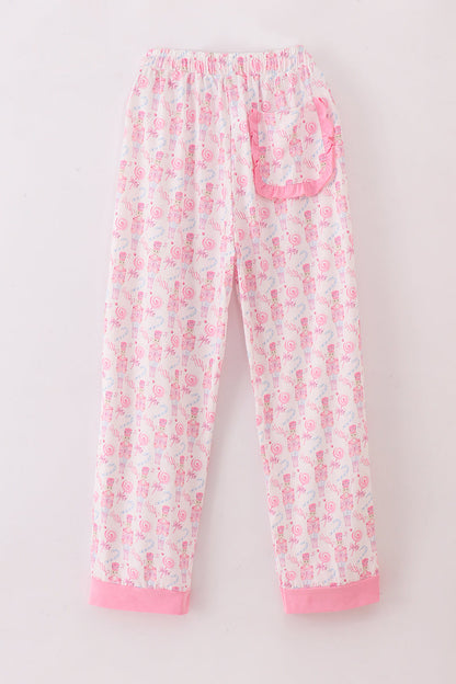 Candy Pink Nutcracker Print Women’s Pajama Pants