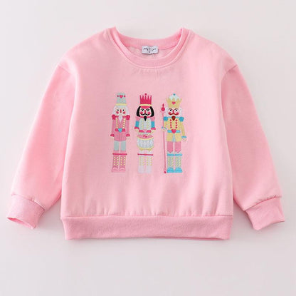 Nutcracker Embroidered Mom+Me Pink Fleece Sweatshirt