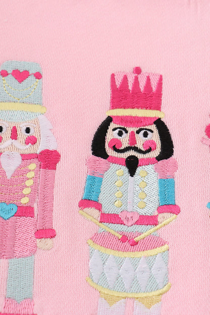 Nutcracker Embroidered Mom+Me Pink Fleece Sweatshirt