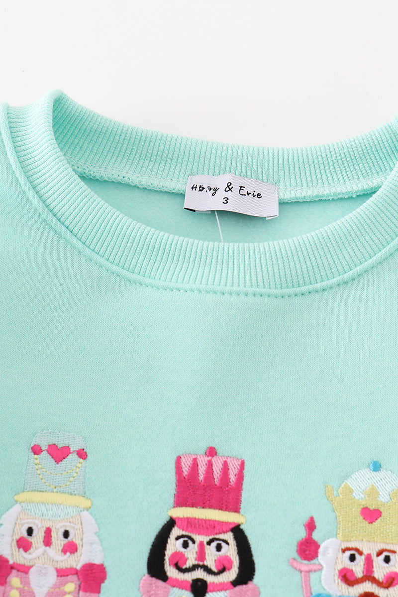 Nutcracker Embroidered Mom+Me Mint Fleece Sweatshirt