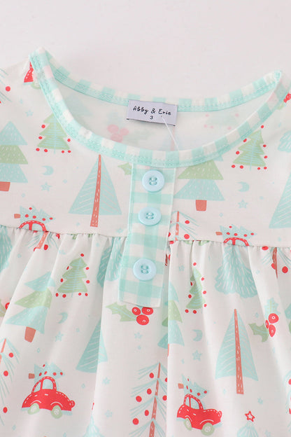 Christmas Car Print Girl Set