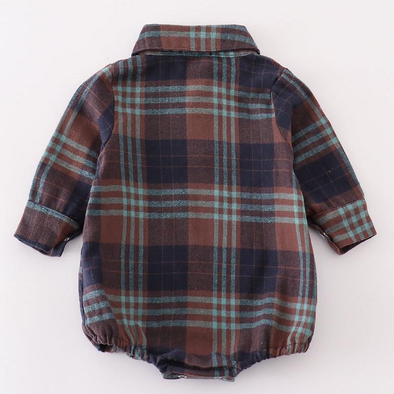 Grady Brown Plaid Button Down Bubble