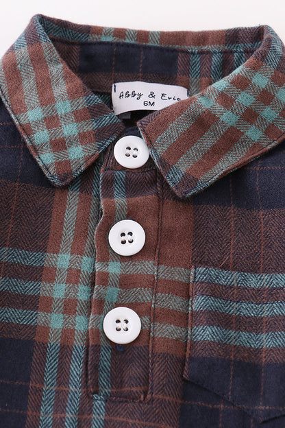 Grady Brown Plaid Button Down Bubble