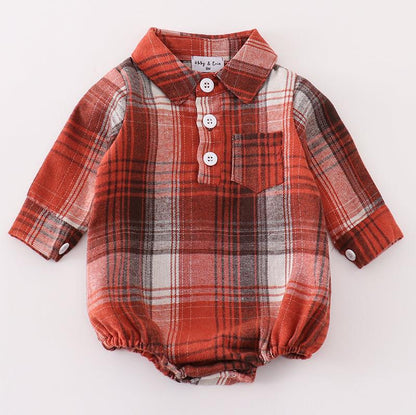 Grady Rust Plaid Button Down Bubble