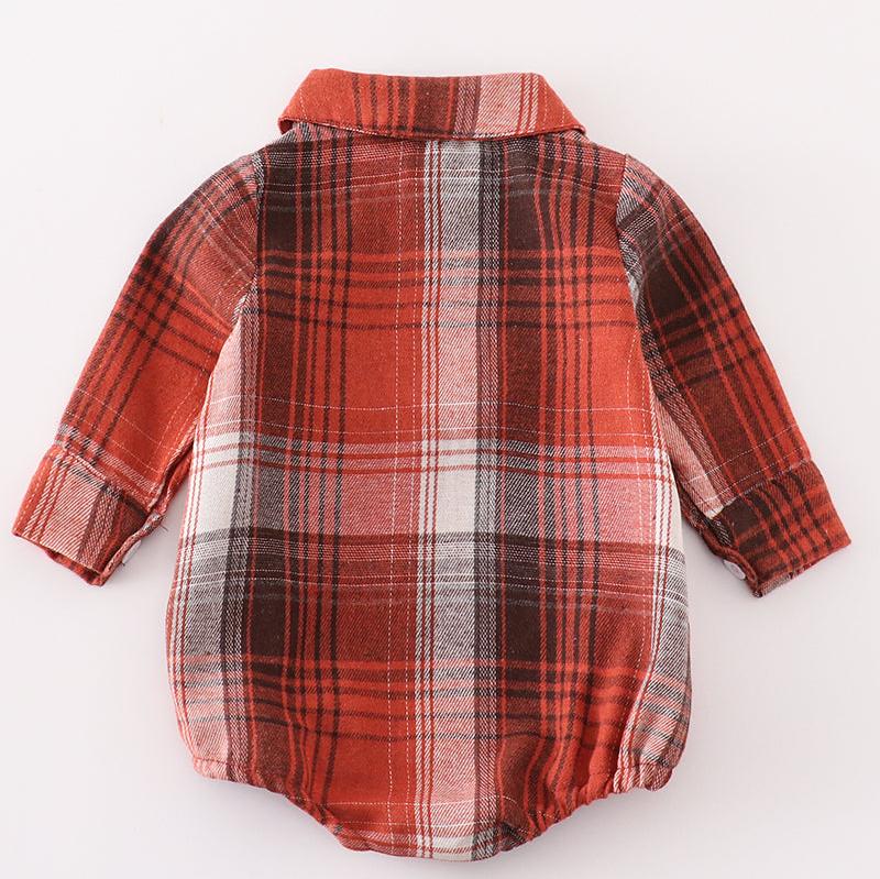 Grady Rust Plaid Button Down Bubble