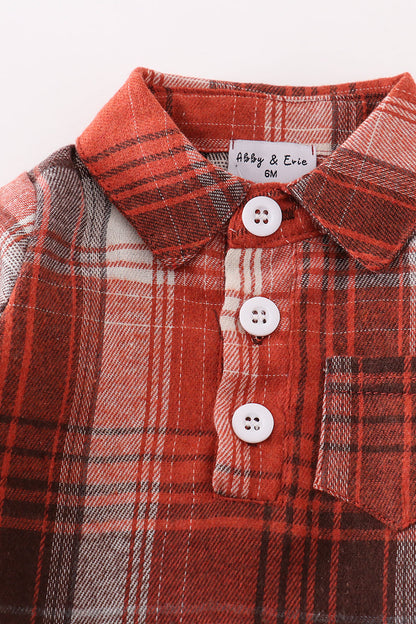 Grady Rust Plaid Button Down Bubble