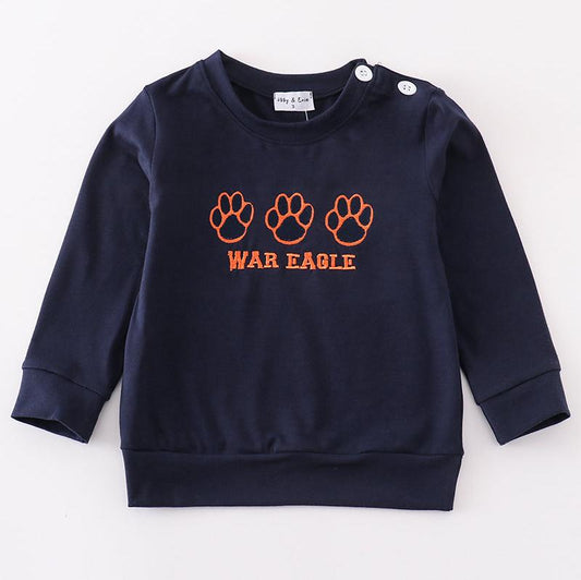 War Eagle Embroidered Navy Boy Top