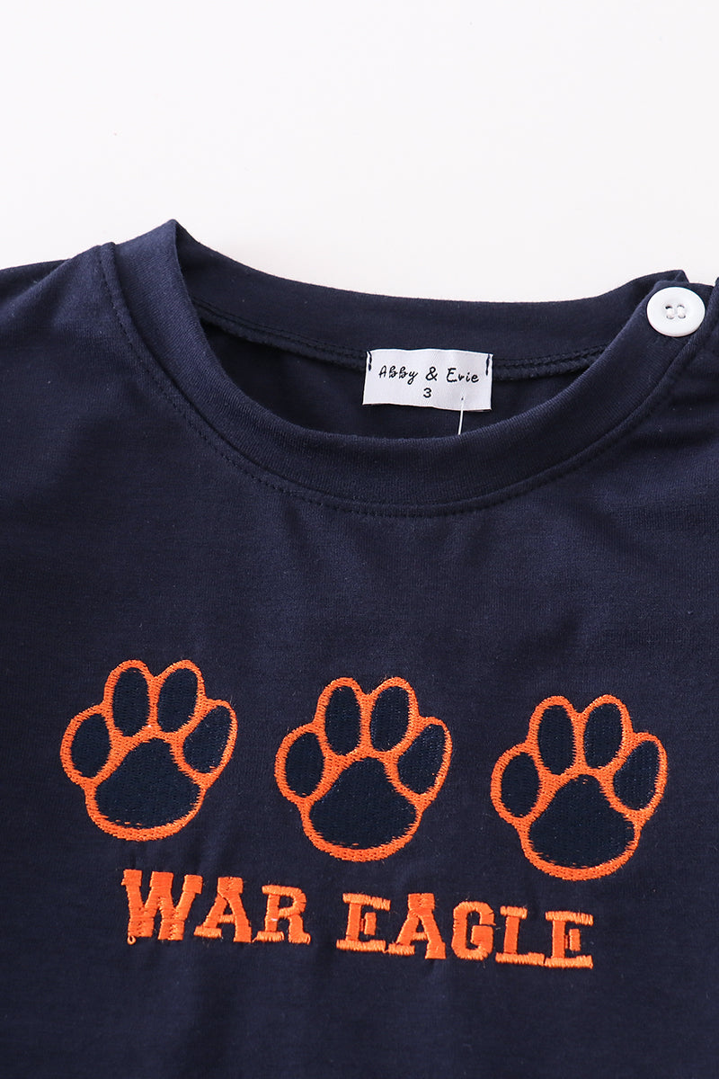 War Eagle Embroidered Navy Boy Top