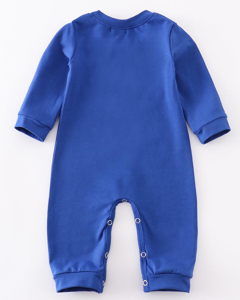 FL Chomp Embroidered Blue Boy Romper