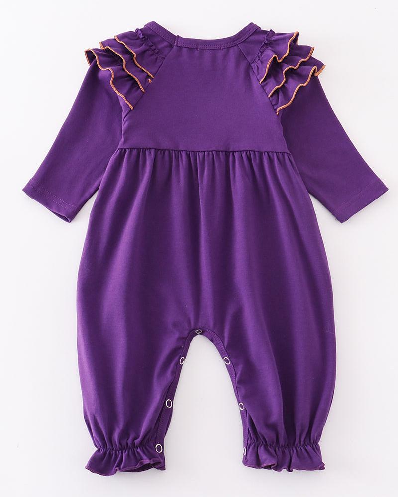 Purple Geaux Embroidered Girl Romper